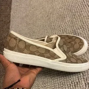 Coach Brown and White Loafers COACH Signature Women Slip On Flats Loafers Size 7.5B Brown  main image 2